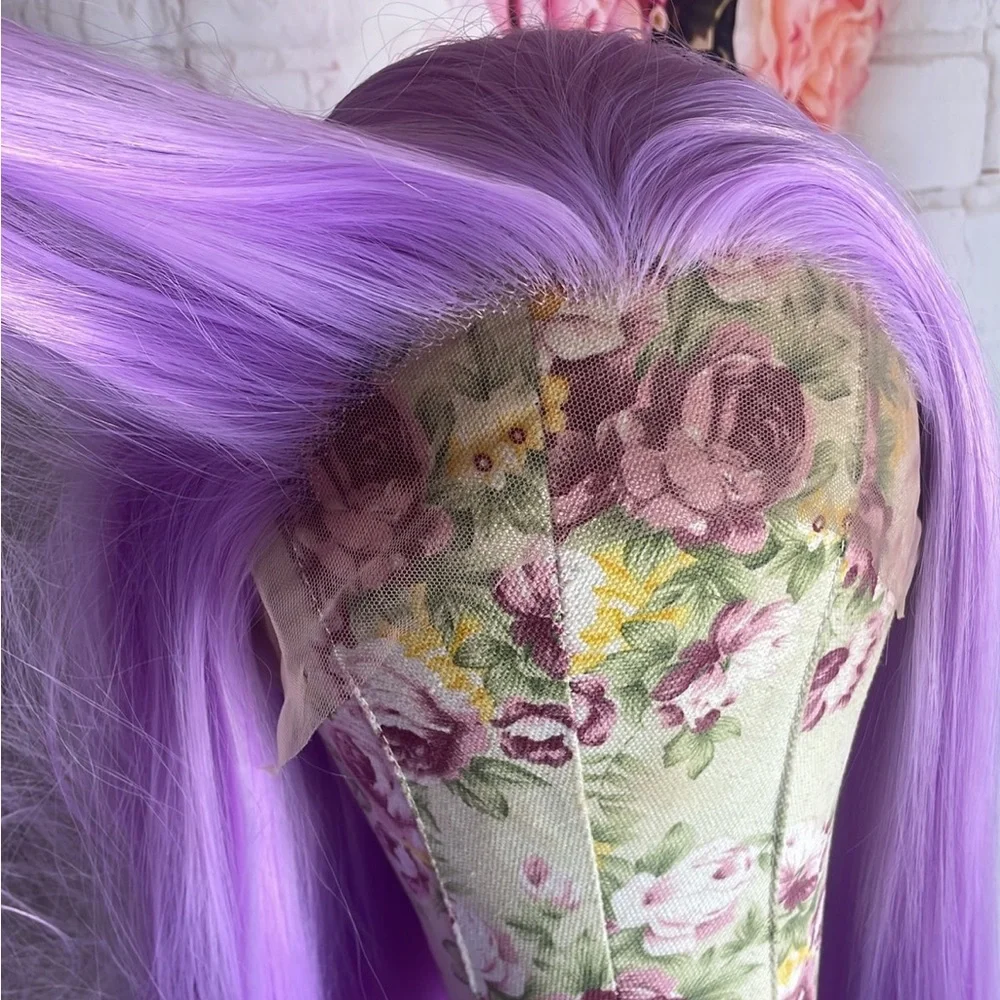 - 💫 24” LIGHT PURPLE Natural STRAIGHT LACE FRONT WIG💫 *NEW*